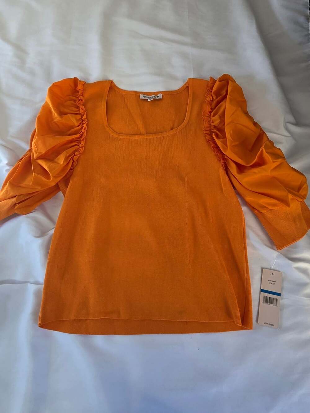 Nanette Lepore Apricot Puff Sleeve Top Size XL